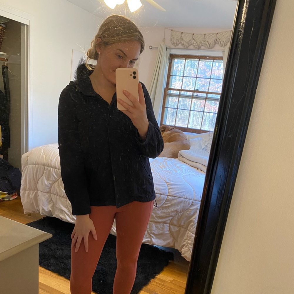 Navy/Grey jacket with hood and waist tie